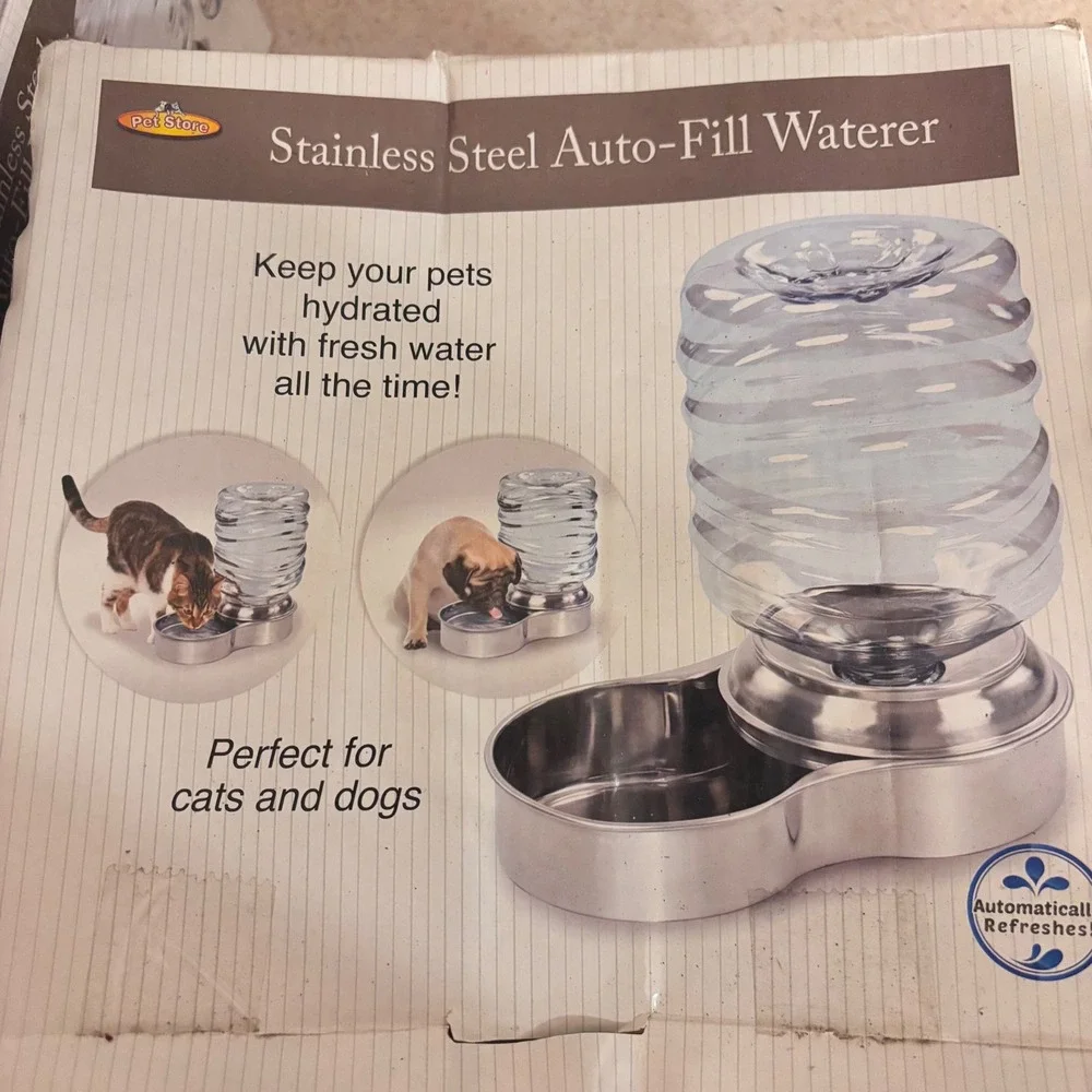 Pet Store Stainless Steel Auto-Fill Waterer Gravity Pet Bowl for Cats and Dogs